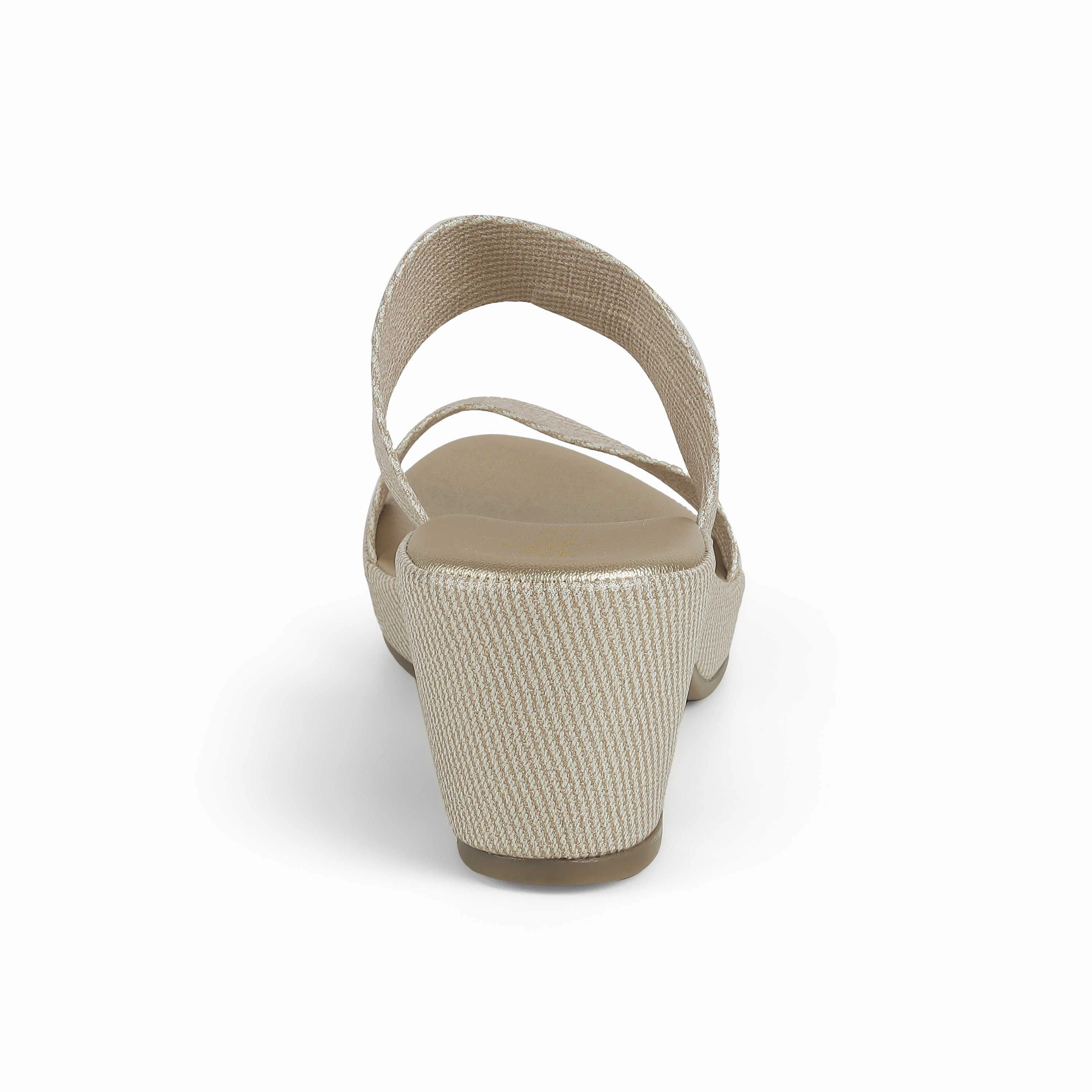 Tresmode Gold Gold Women's Dress Block Heel Sandals Knee Boots