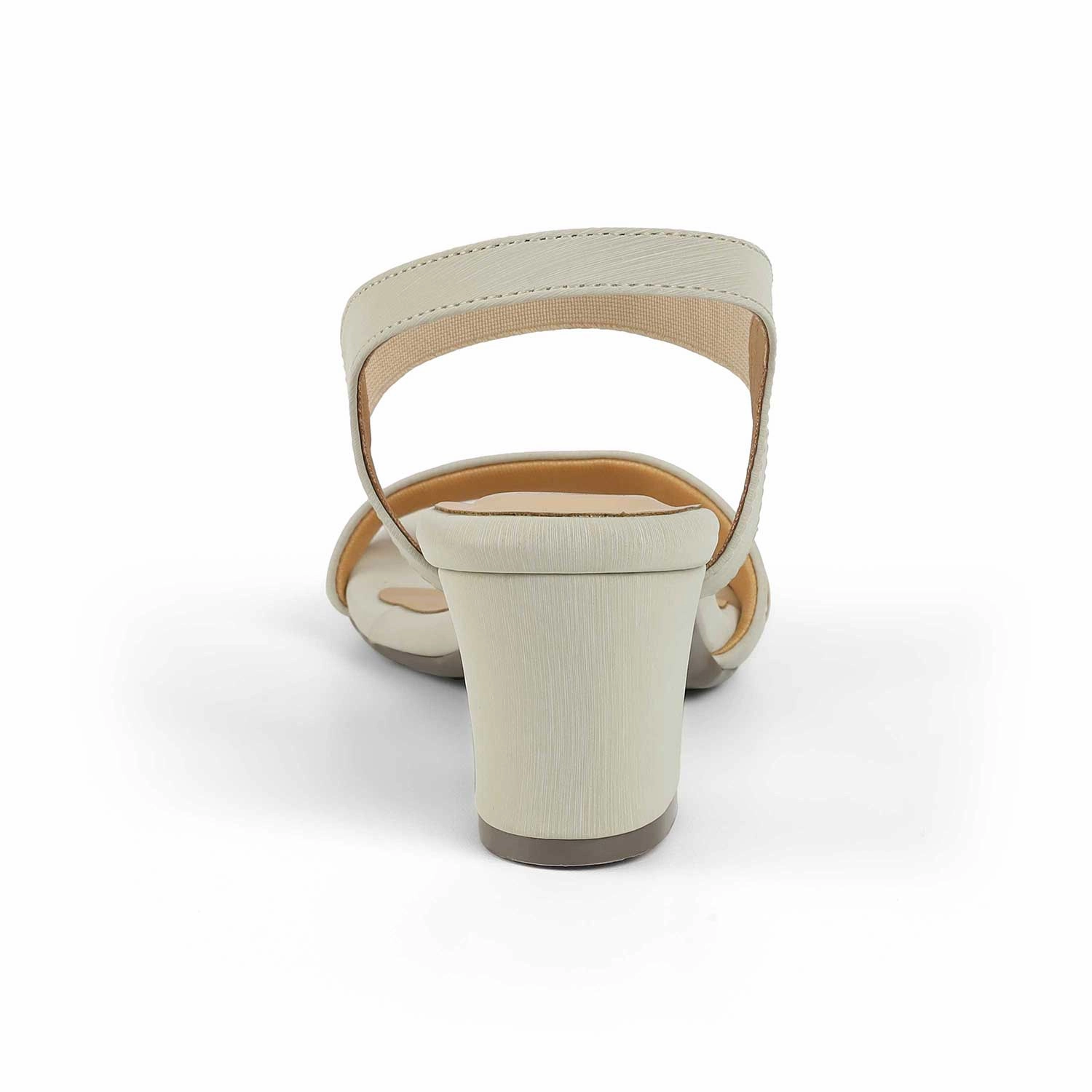 Tresmode Golsi Cream Women's Dress Block Heel Sandals Cute Closed Toe High Heels