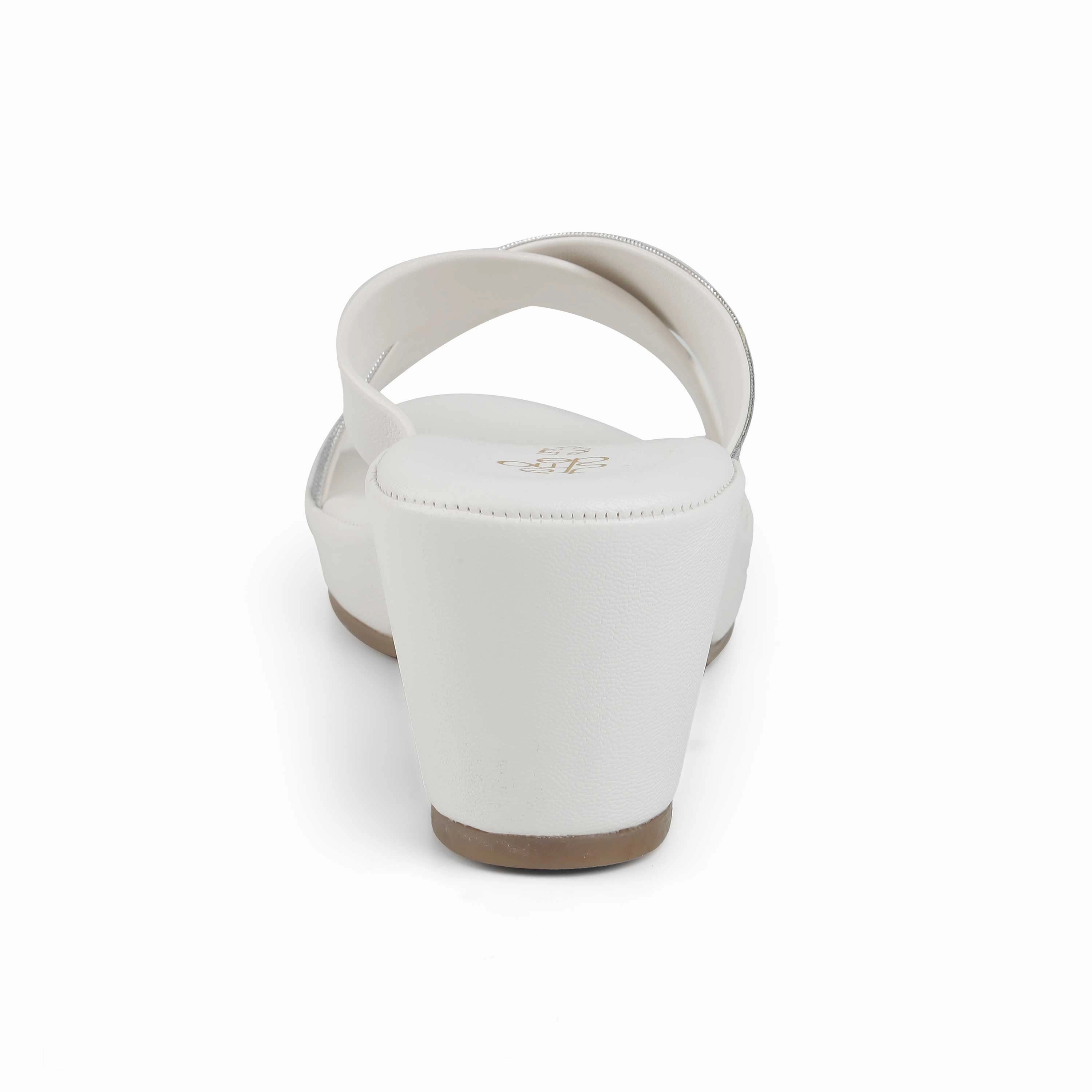 Stilettos And Heels Tresmode Stine White Women's Dress Block Heel Sandals