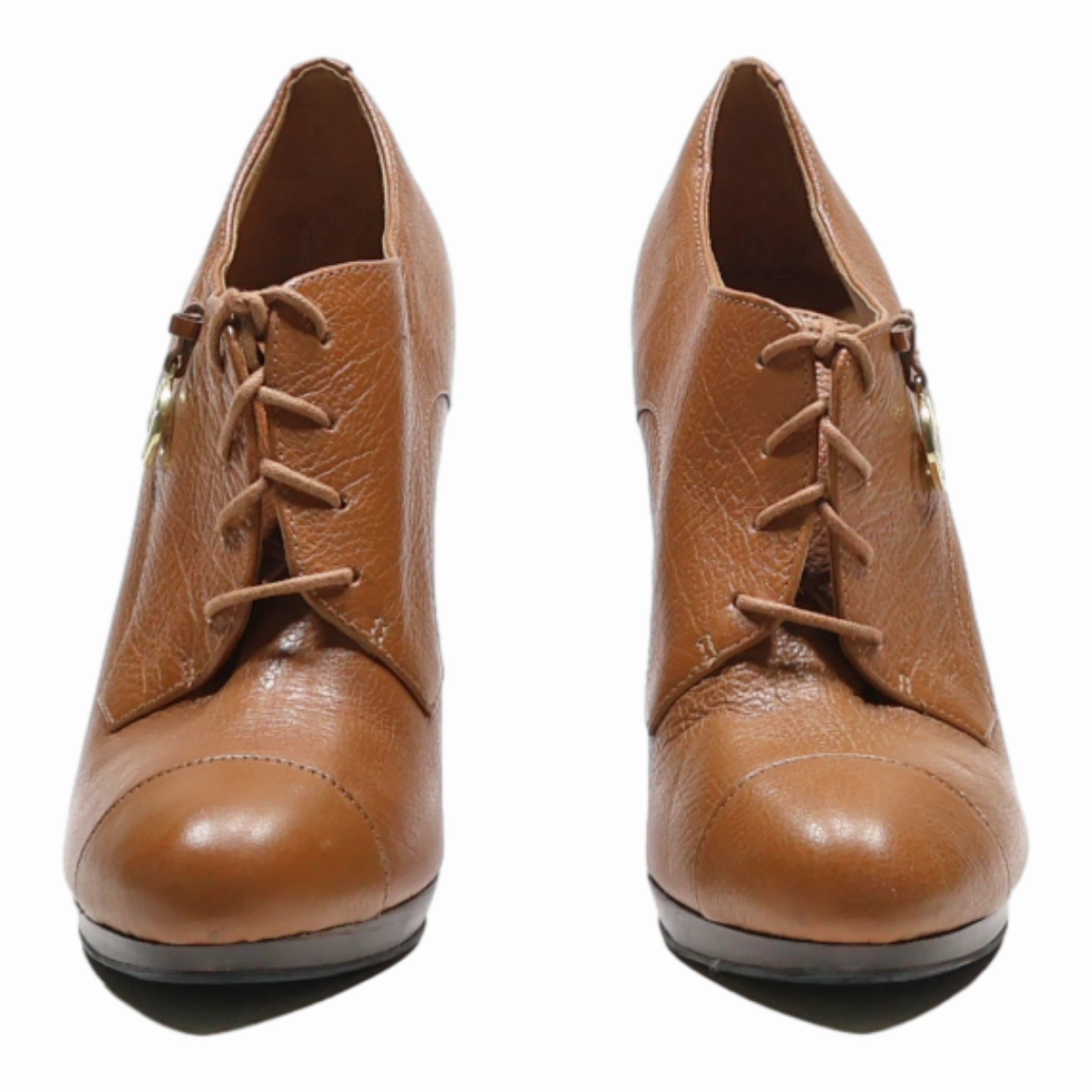 Lace Up Formal Shoes ARMANI JEANS Heels Derby Shoes Brown Leather Womens UK 4