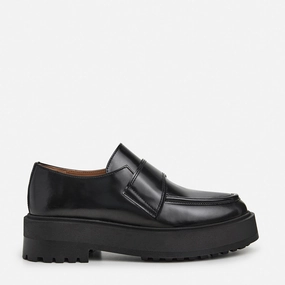 Leo Leather Black Loafers At