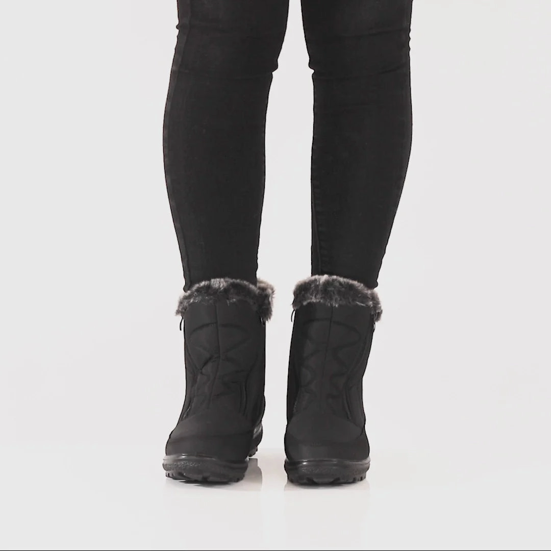 Waterproof Safety Work Shoes Spring Step Women's Flexus Persenia Waterproof Slip-Resistant Boot - Black