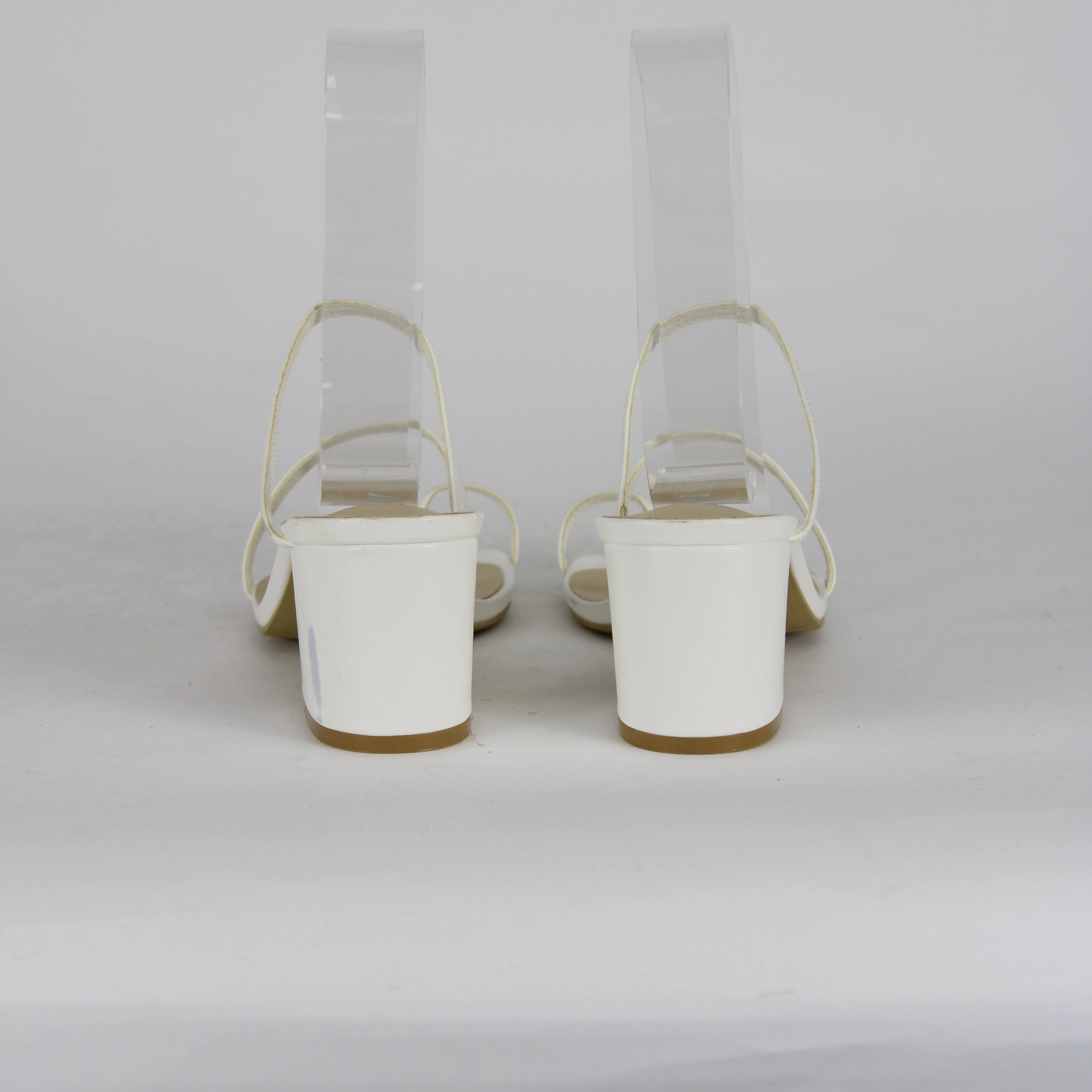 Platform High Heel Crocs Wildfire White Strap Low Heels