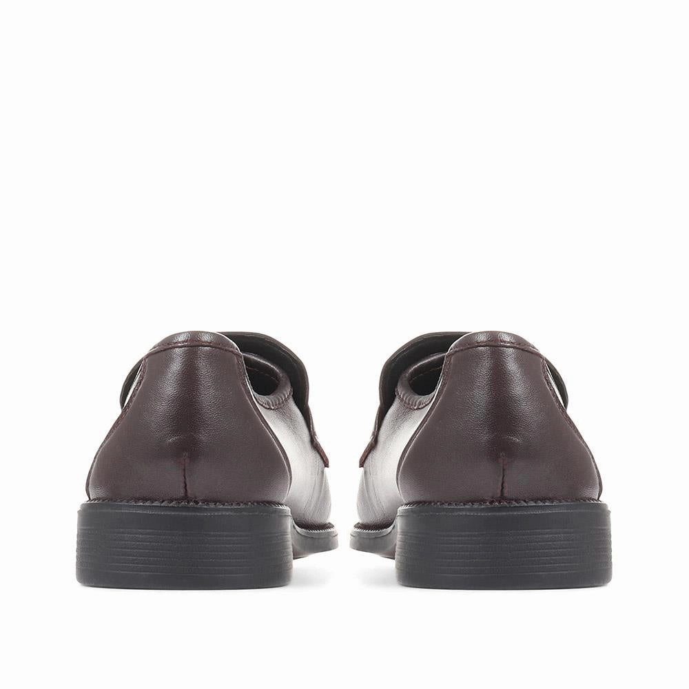 Best Designer Loafers Wide Fit Classic Leather Loafers - NAP35027 / 322 486 - Burgundy