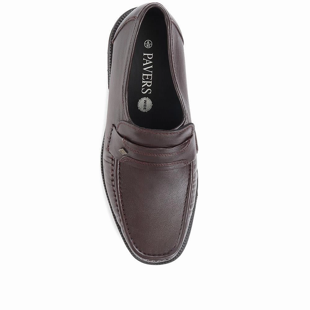 Wide Fit Classic Leather Loafers - NAP35027 / 322 486 - Burgundy Best Work Loafers