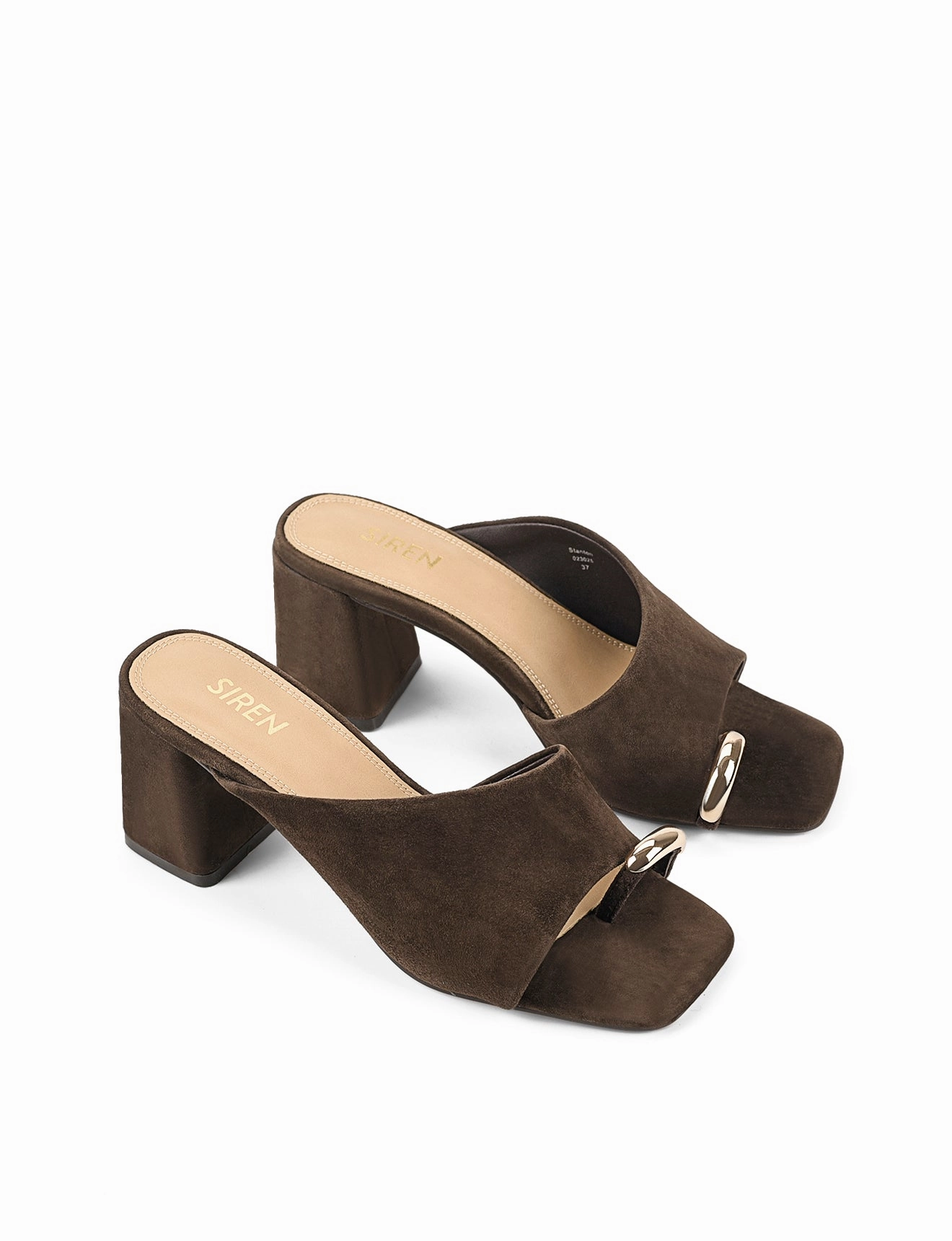 Stanton Block Heel Mules - Chocolate Brown Suede Most Comfortable