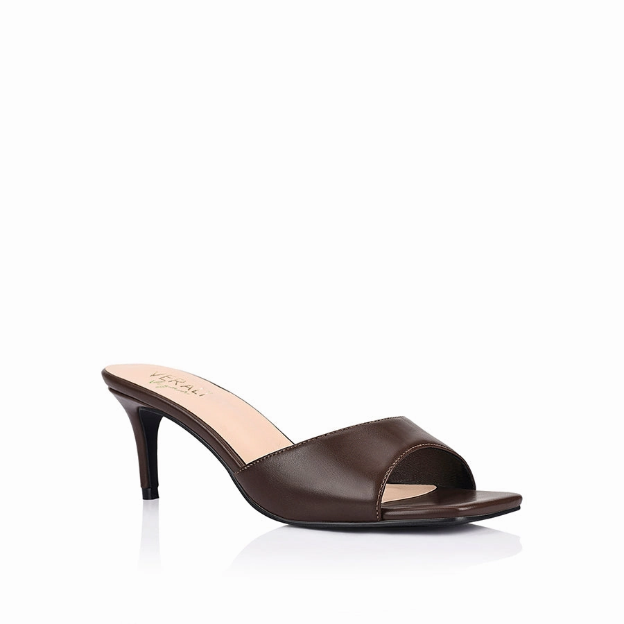 Tabitha Heeled Mules - Chocolate Brown Ladies In High Heels