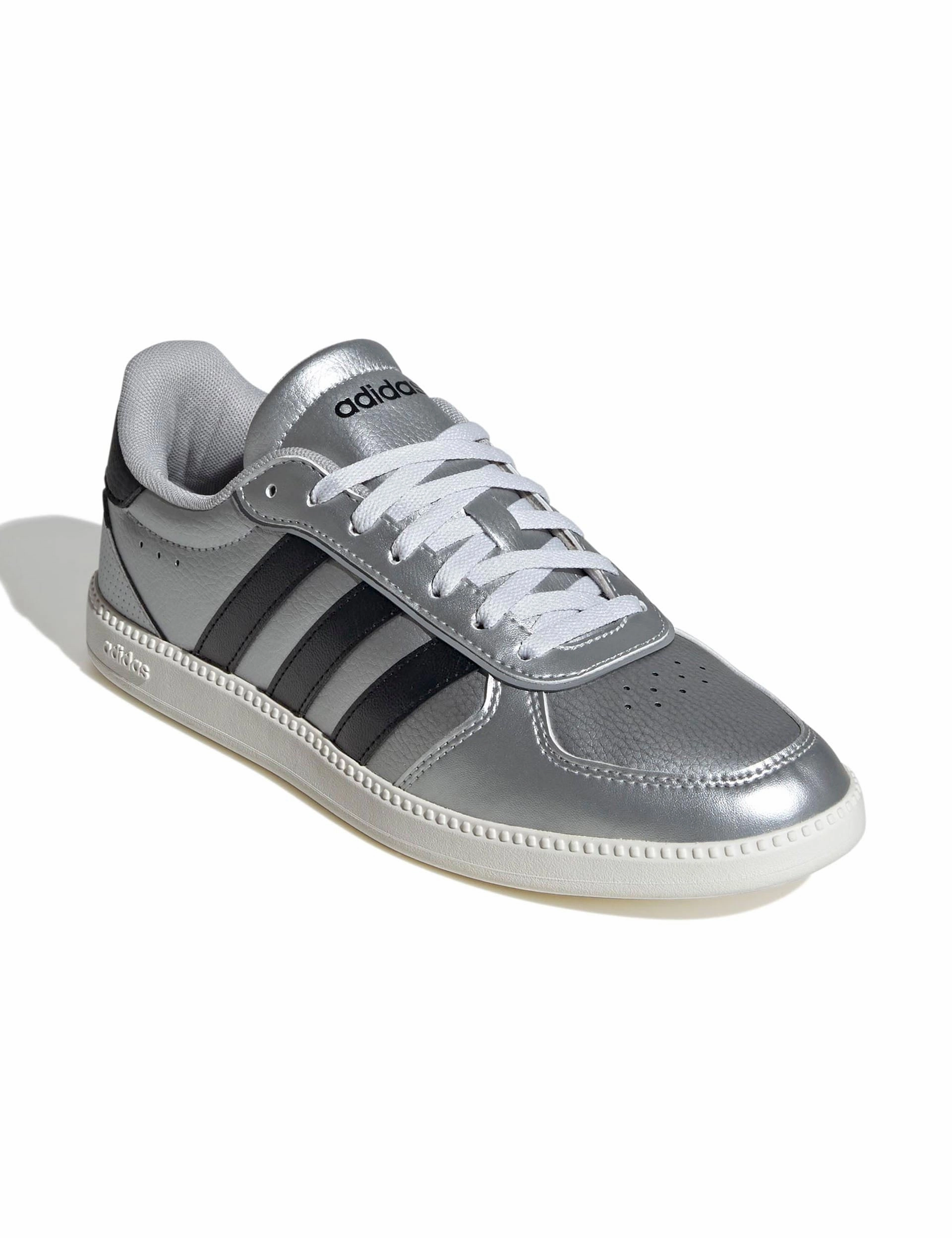 Breaknet Sleek Shoes - Matte Silver/Core Black/Off White Affordable Adidas Shoes