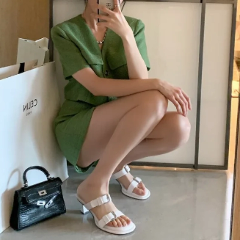 Shoes Of High Heels DenimGlam Buckle Stilettos