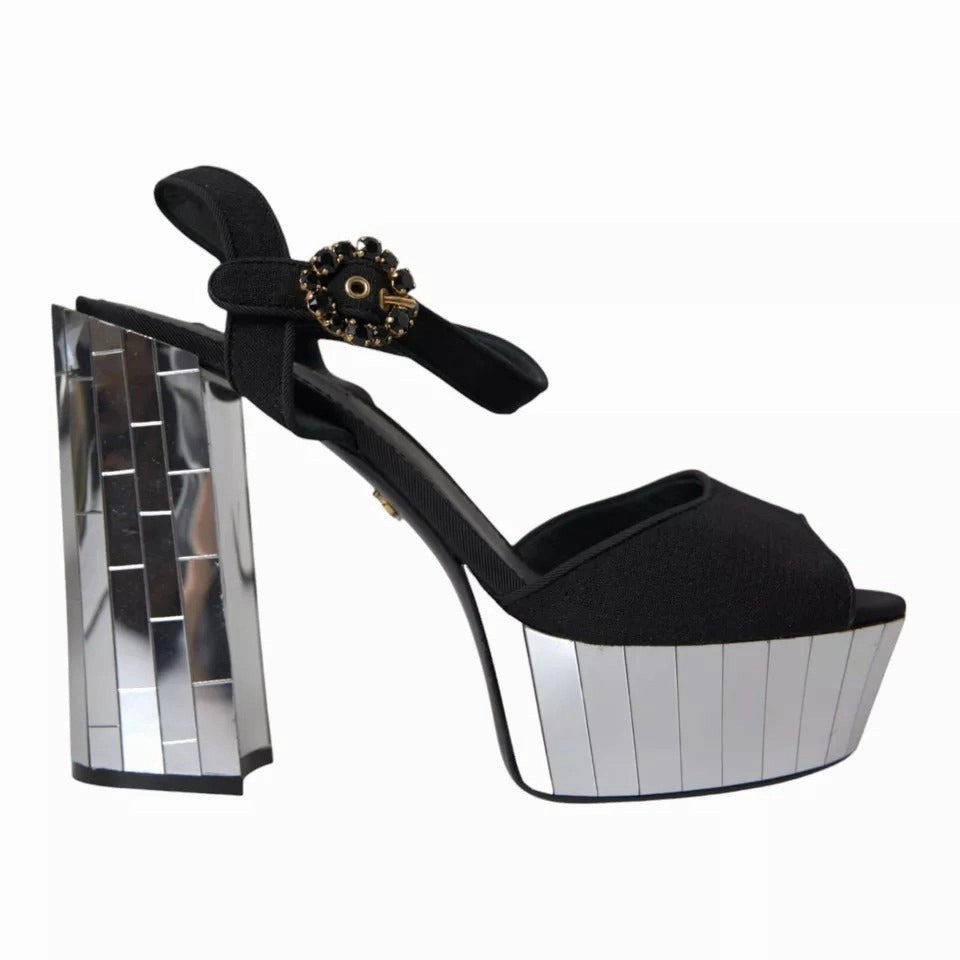 High Heel Shoe Chair With Storage Dolce & Gabbana  Mirror Heels Crystal Platform Sandals Women's Shoes (Pre-Owned)