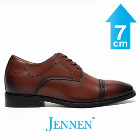 Dress Shoes Lace Up Mr. Mak 7cm  | 2.8 Inches Height Boost | Classic Formal Elevator Shoes