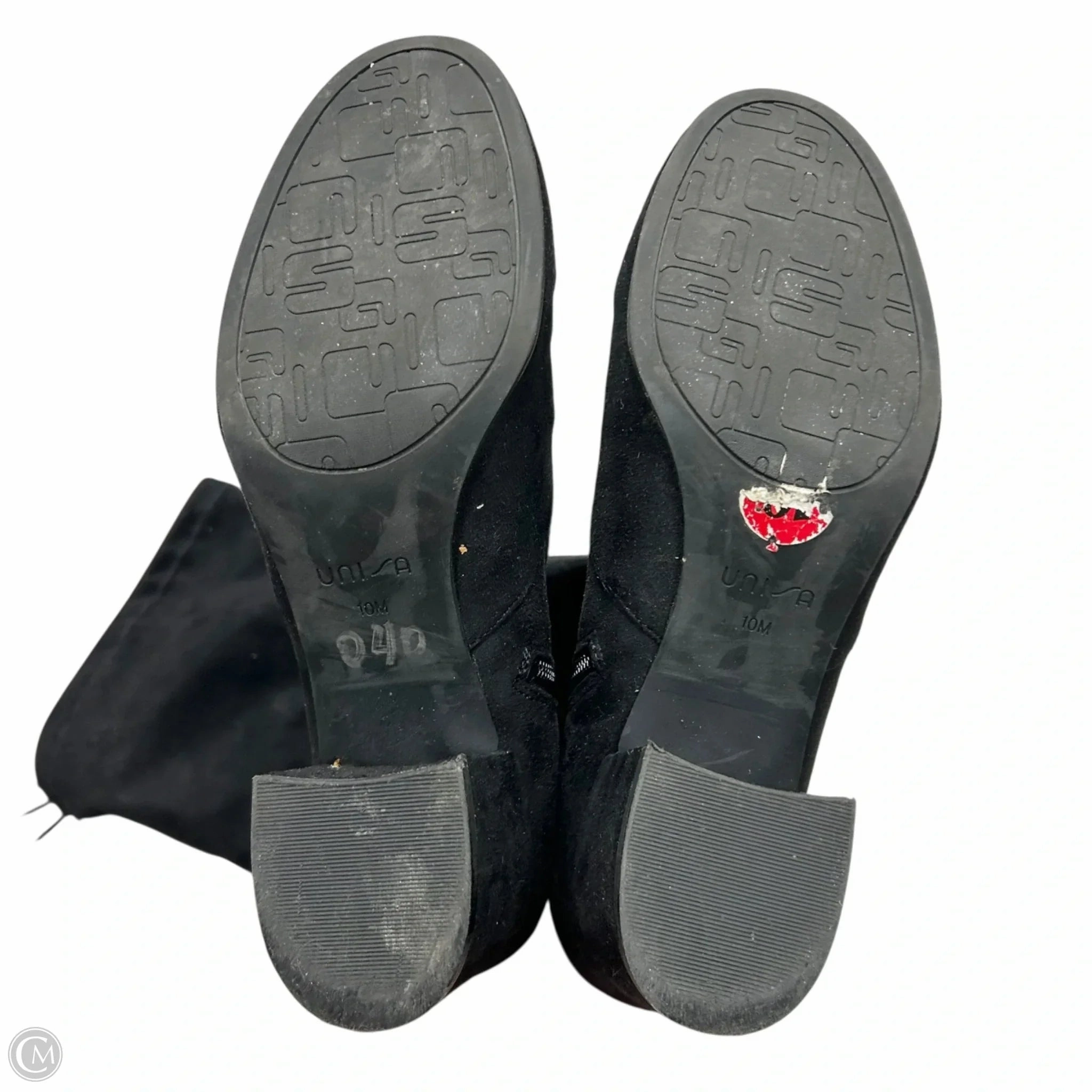 Boots Over-the-knee Heels By Unisa In Black, Size: 10 Patent Leather Combat Boots