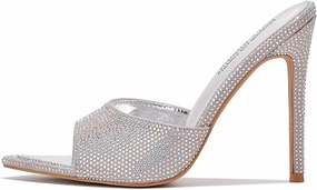 High Heel Shoes That Look Like Sneakers Cape Robbin Kameron Women's Rhinestone Stiletto Slip On Heels