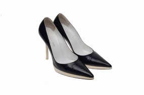Professional High Heels Valentino - White and Midnight Blue Pointed Toe Heels - IT 39