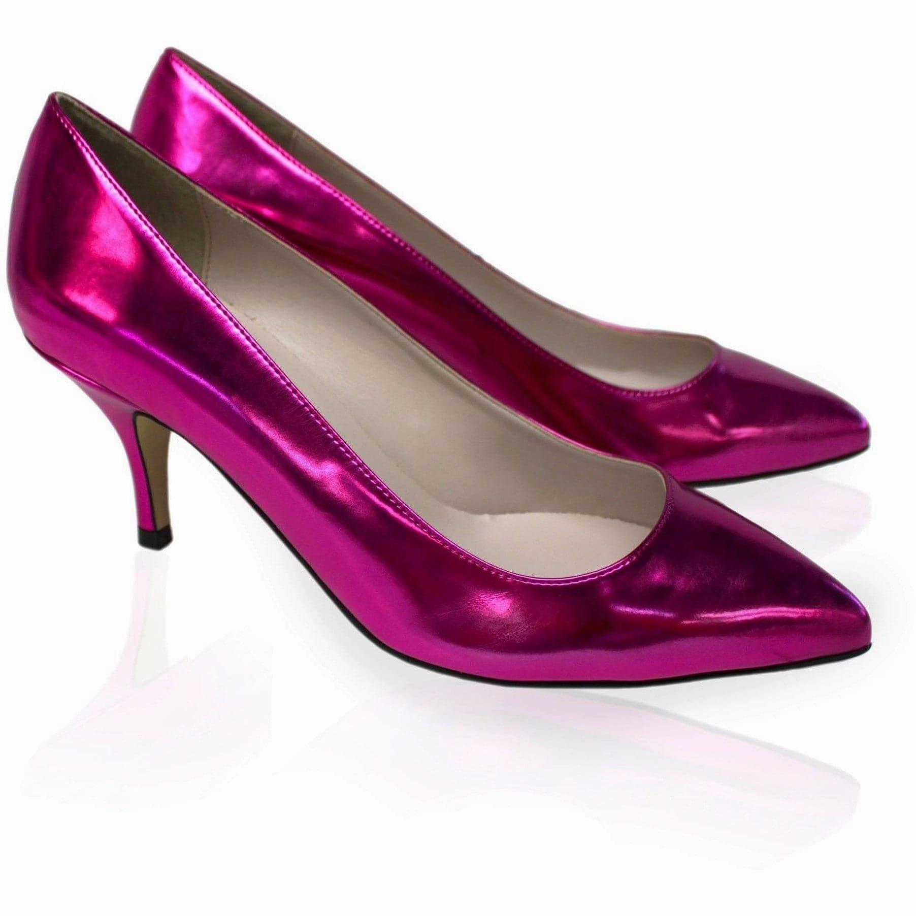 History 'Leela' Kitten Heels (Fuchsia) by Zette Shoes