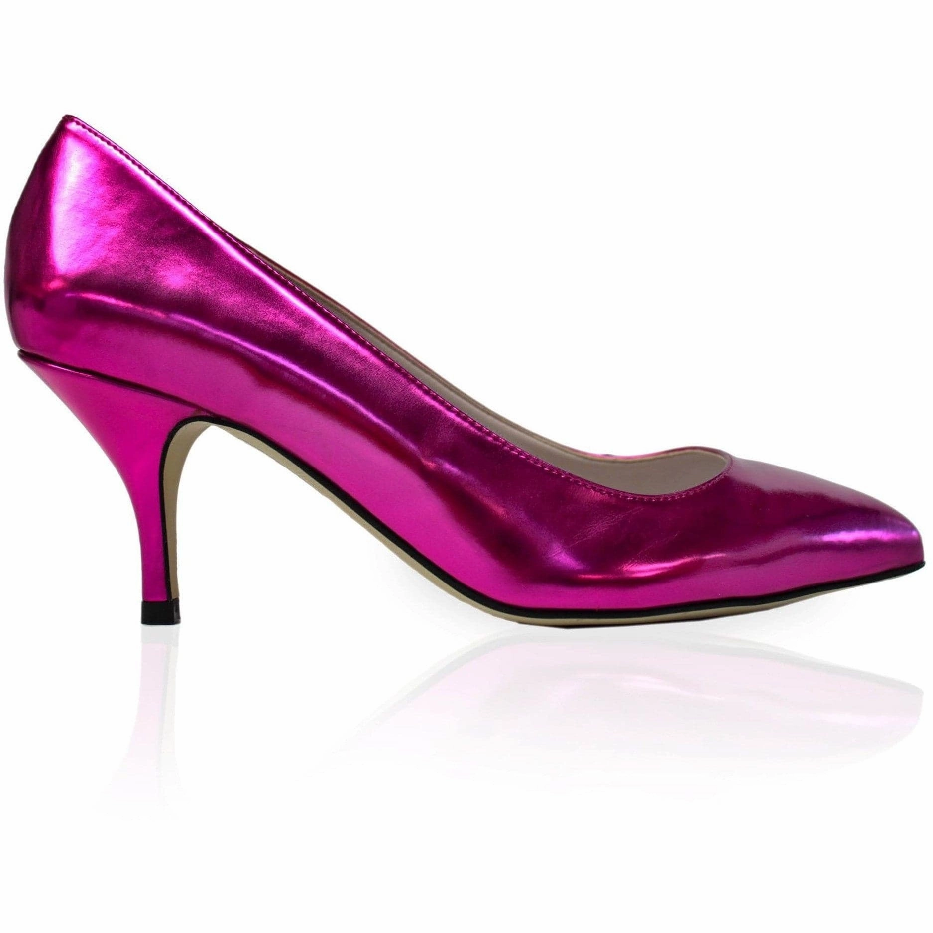 'Leela' Kitten Heels (Fuchsia) by Zette Shoes Trampled By High Heels