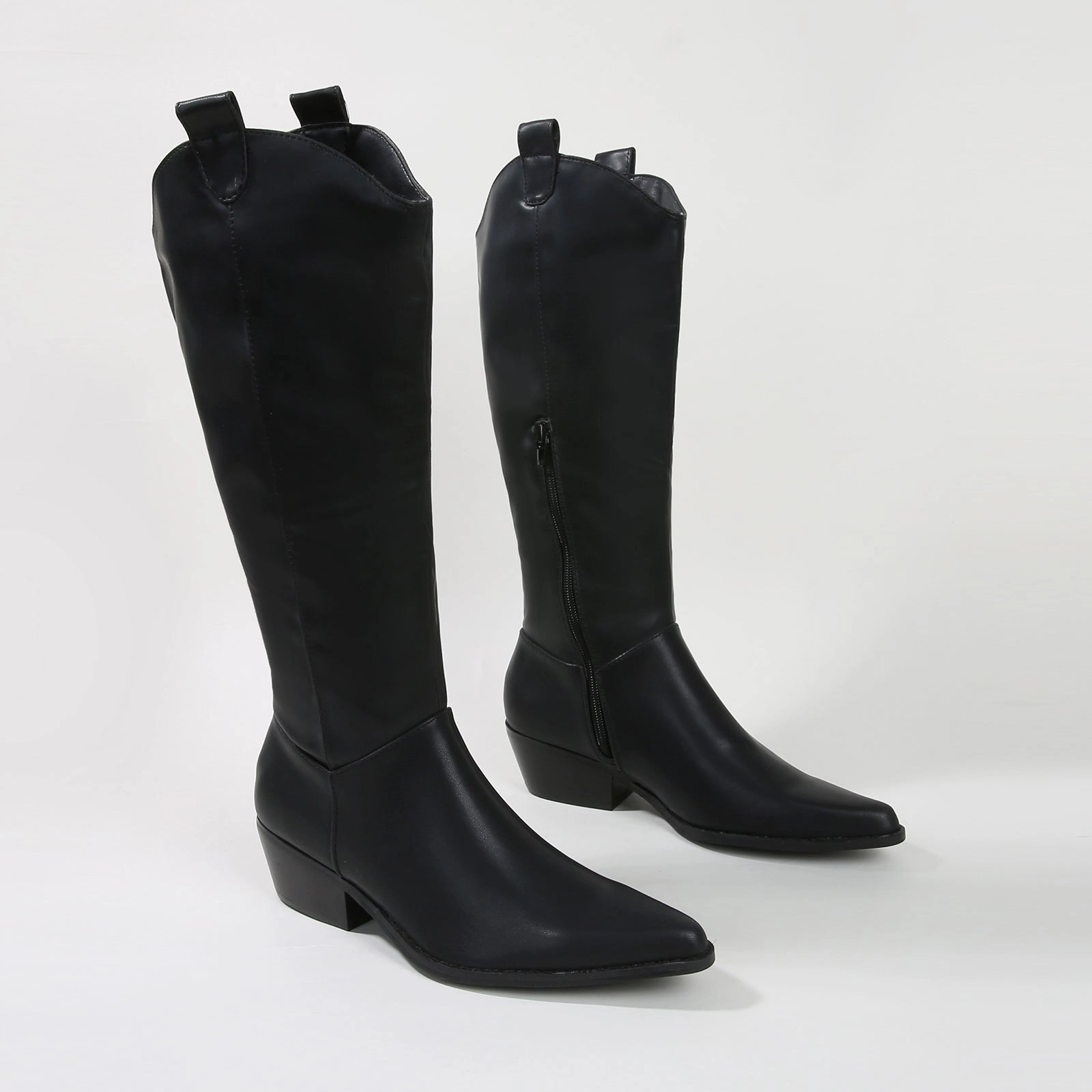 Equestrian Boots Leather Vanessa Minimalist Mid-Calf Western Boots