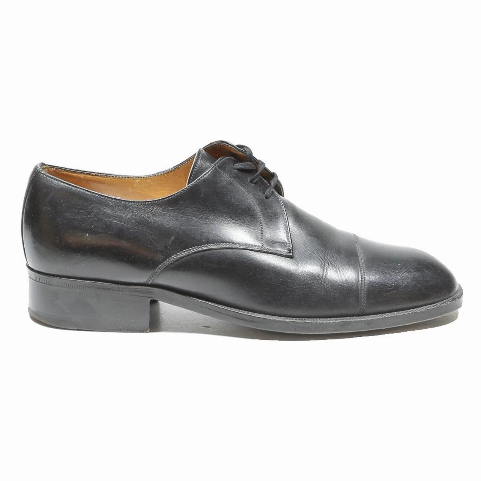 Round Toe Derby Shoes VARESE Mens Lace-Up Leather Black Shoes UK 5.5 Classic Formal Dress Footwear