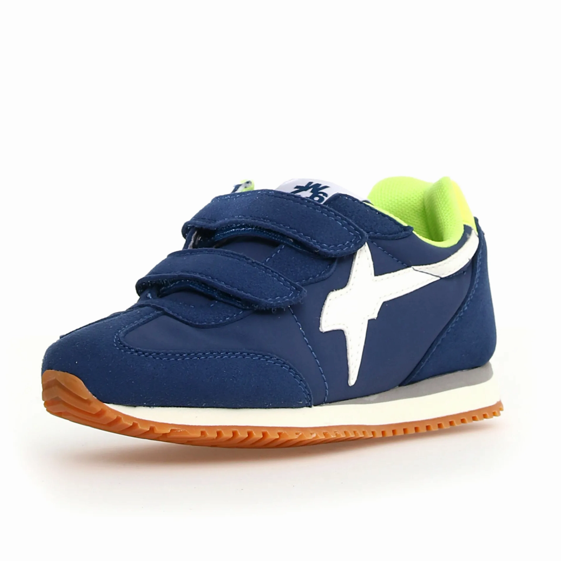 W6YZ Boy's Samoa Vl-J Casual Shoes - Azure / White / Yellow Fluo Running Shoes For Bigger Runners