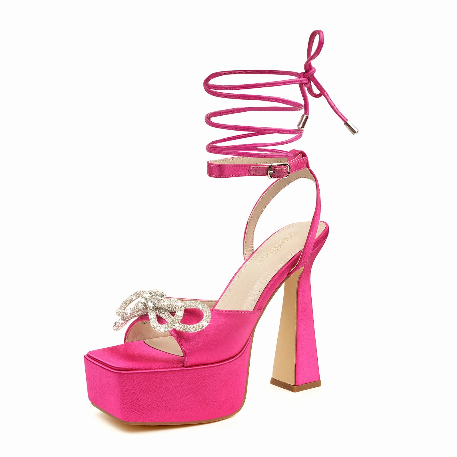 Sexy Legs On High Heels JENN ARDOR Womens Platform Heels Lace Up High Strappy Sandals 5 inch Chunky Prom Shoes (tie-up/buckle)