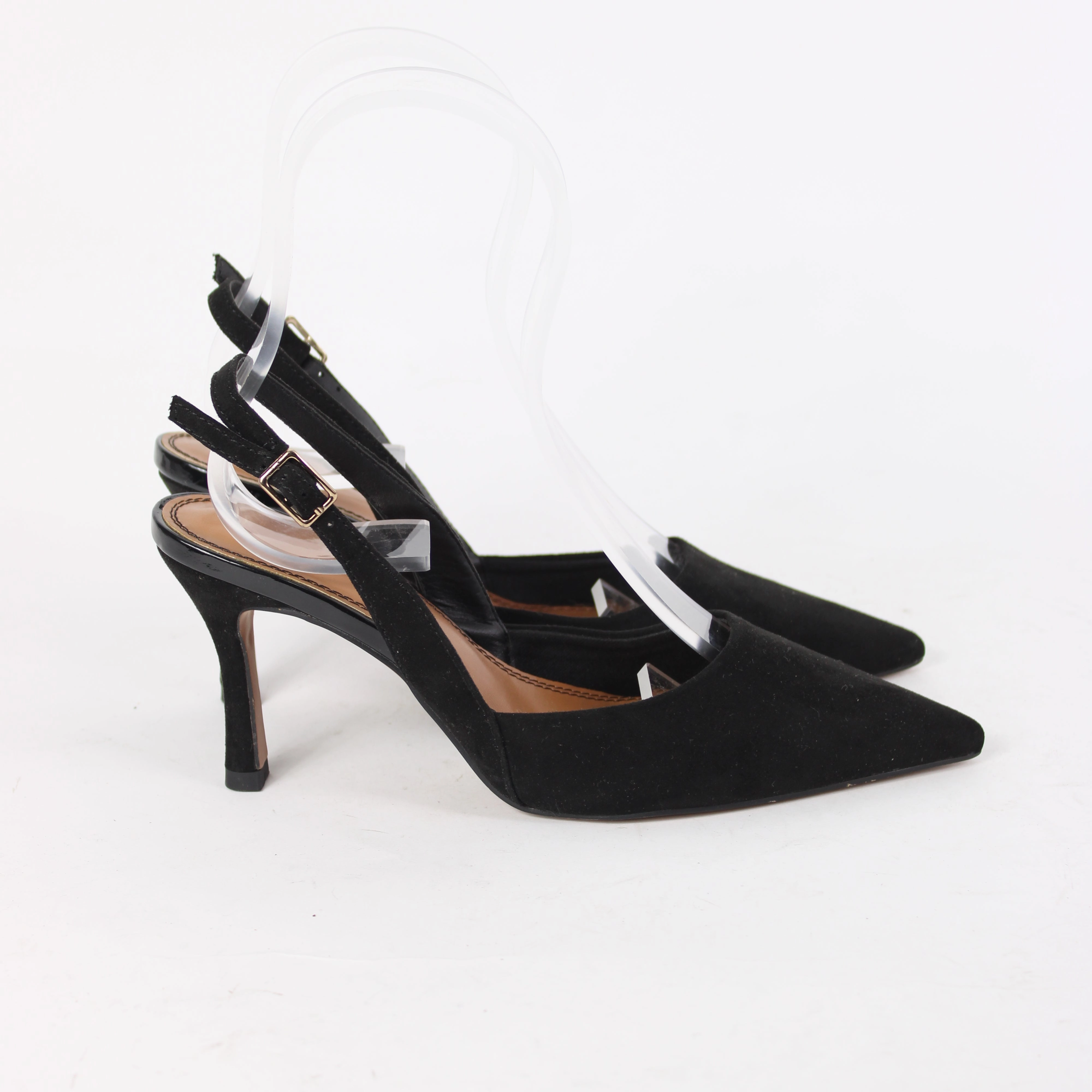 ASOS Black Sling Back Heels High Heel Trampling Clips