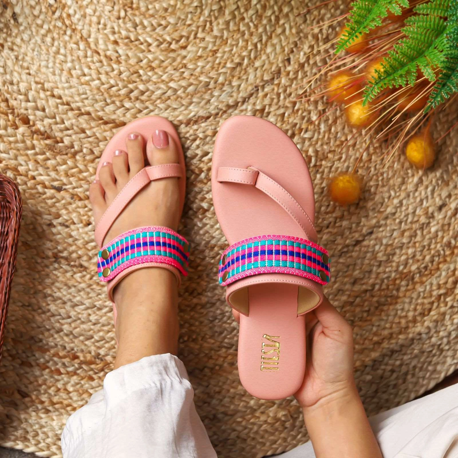 Shoes That Go From Heels To Flats Kolas - Pastel Pink with Changeable Straps