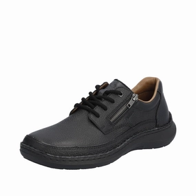 Rieker 03002-00 Sergio Mens Wider Fitting Black Leather Zip & Lace Shoes Rock Climbing Shoes Redlands
