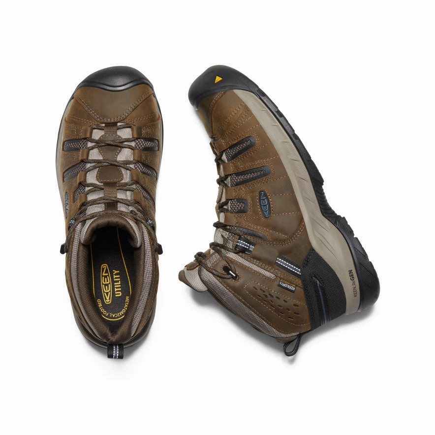 Men's Flint II Waterproof Boot (Steel Toe)  |  Cascade Brown/Orion Blue Rough Terrain Hiking Boots