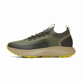 Men's Strider Explore - Rustic Green (Hazy Beige Sole) Trail Running Shoes Vs Street Running Shoes