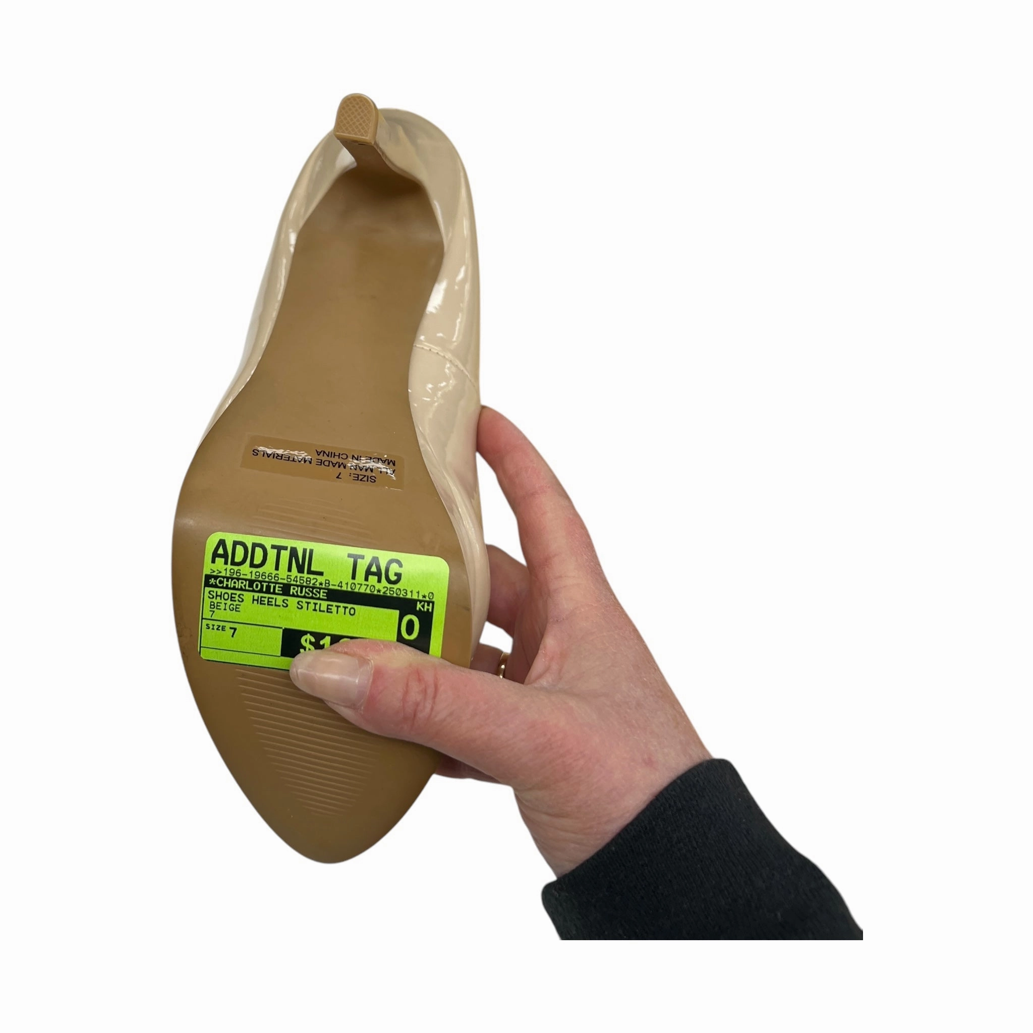 Shoes Heels Stiletto By Charlotte Russe In Beige, Size:7 Low Spark Of High Heeled