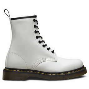 Dr. Martens 1460 Smooth Leather Unisex Ankle White Boots Ankle Boots Sockless
