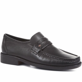 Loafers Chicago Wide Fit Classic Leather Loafers - NAP35027 / 322 486 - Black
