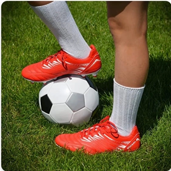 VIZARI Valencia Firm Ground Soccer Shoes -Red/White VZSE93405M Soccer Cleat Return