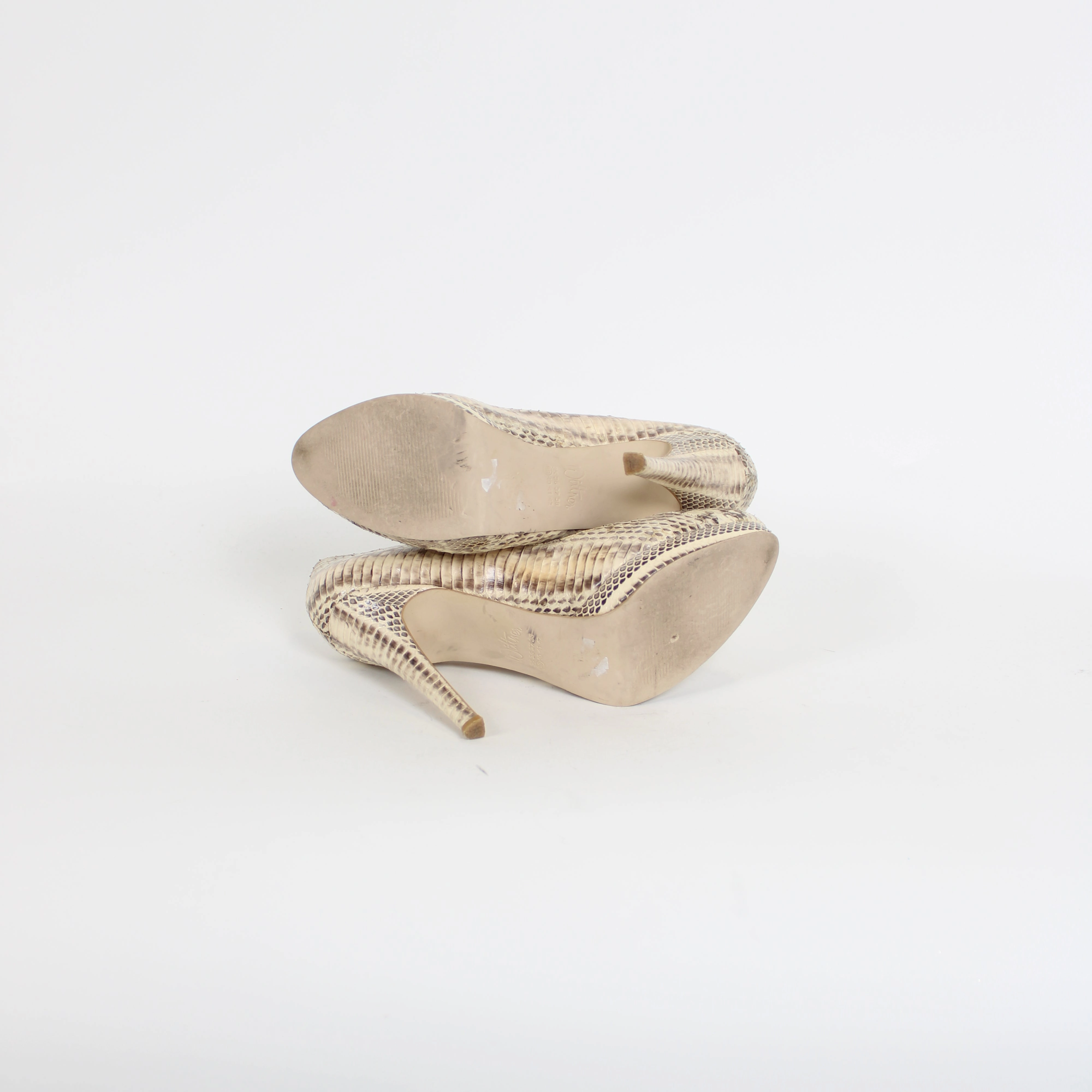 High Heels History Wittner Snake Print Stiletto Heels