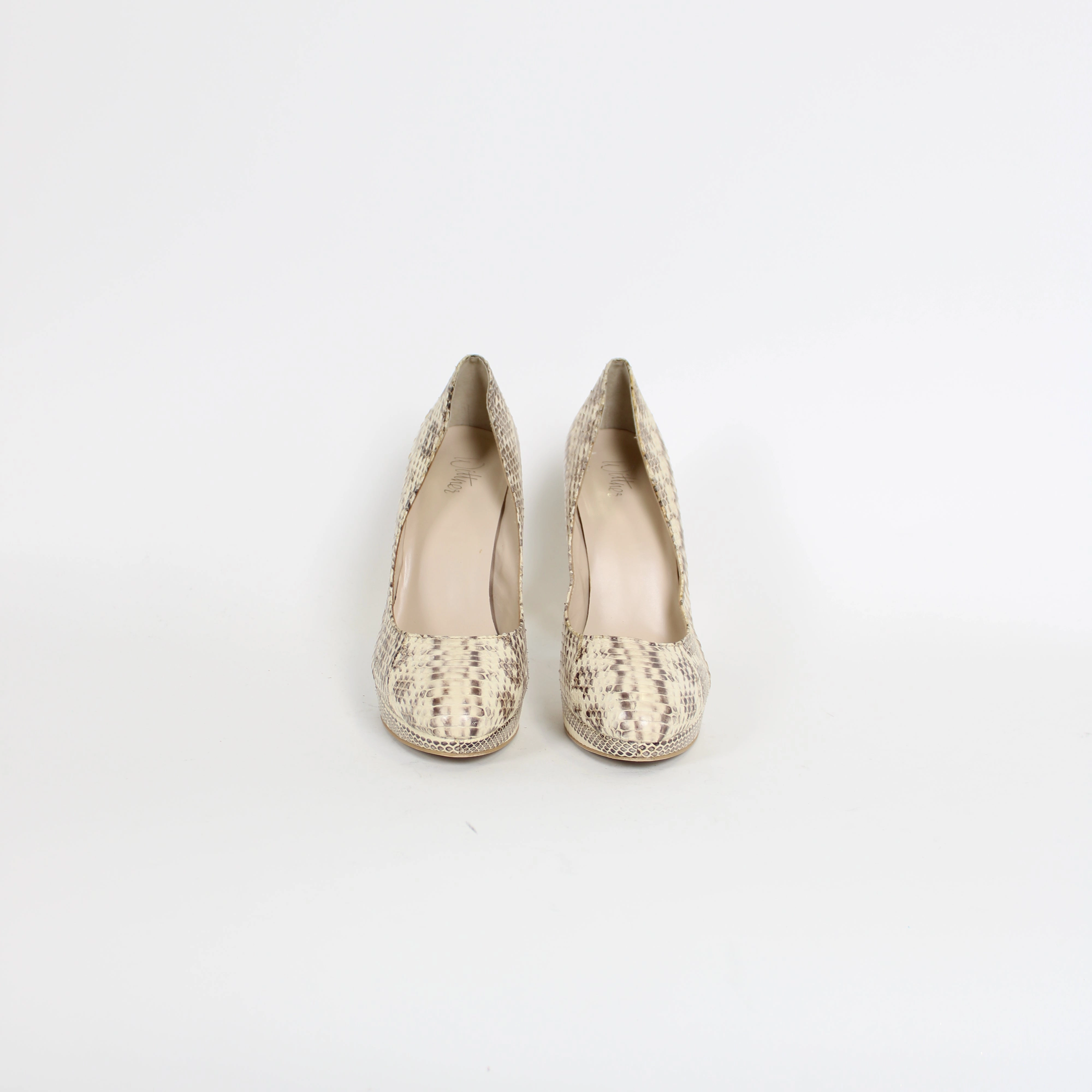 Leather High Heel Shoes Wittner Snake Print Stiletto Heels