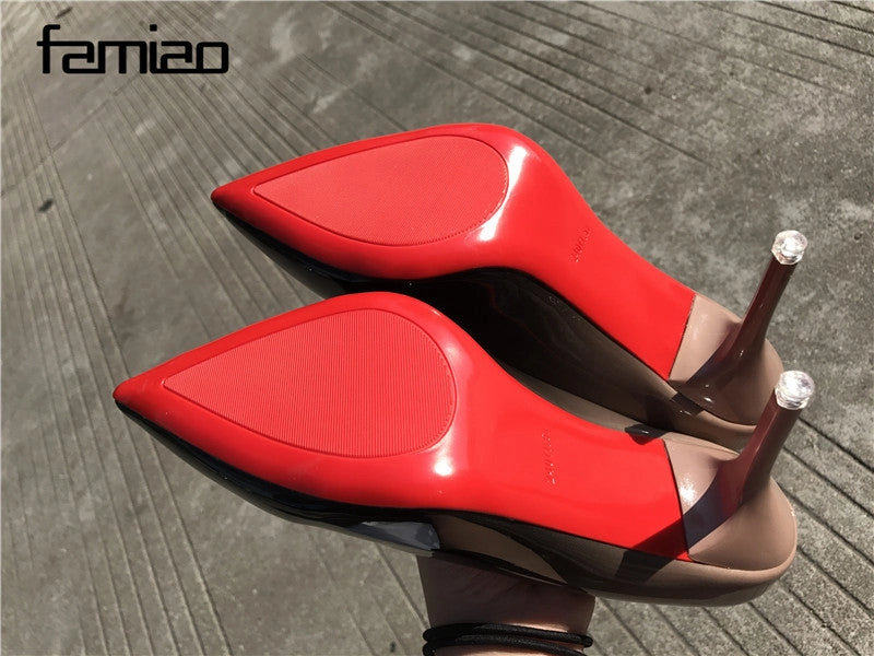 High Heel Boots And Jeans Women pumps Fashion pointed toe patent leather stiletto high heels shoes Spring Summer Wedding Shoes woman high heels