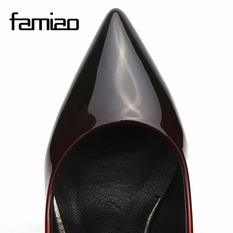 Women pumps Fashion pointed toe patent leather stiletto high heels shoes Spring Summer Wedding Shoes woman high heels High Heels And Dresses