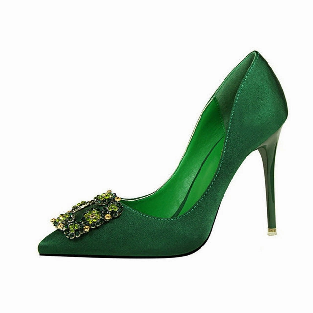 Women Pumps Shoes High Heels Sexy Fashion Crystal Women Heel Shoes Pink Pointed Toe Extreme High Heels Ladies Shoes Women Pumps