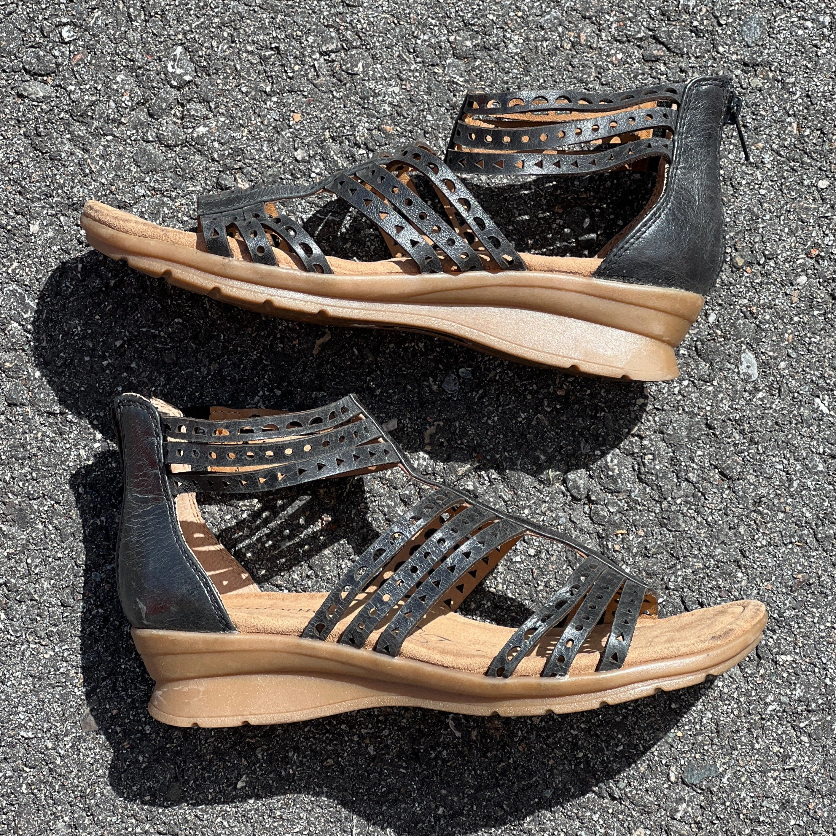 Sportiva Climbing Shoes Size 37 Womens  Comfortiva Kaelin Gladiater Sandal  7.5W Black Leather