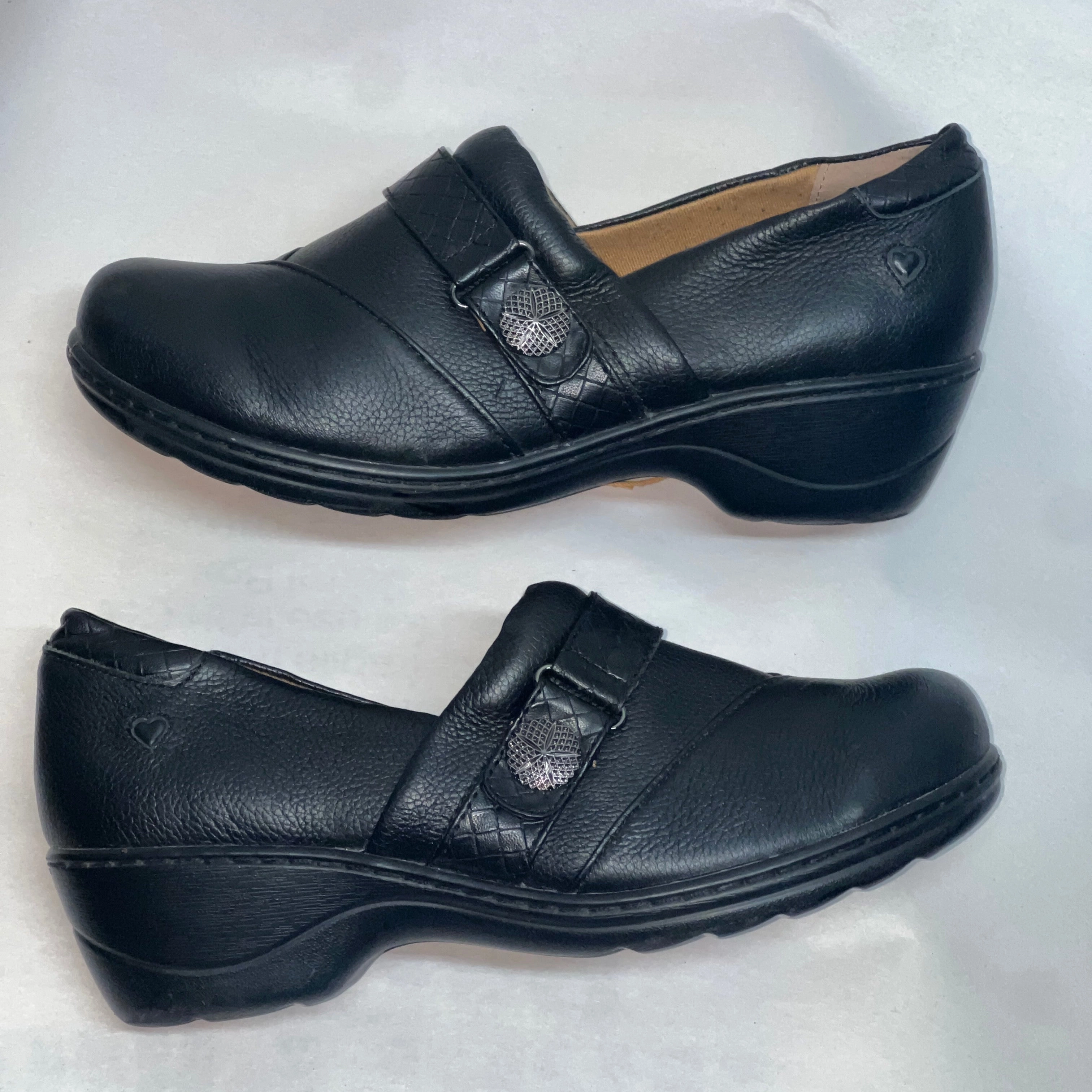 Womens Nurse Mates Kris Pillow-top lightwiect Comfort  Clog 11M Black leather Climbing Shoe Thin Sole