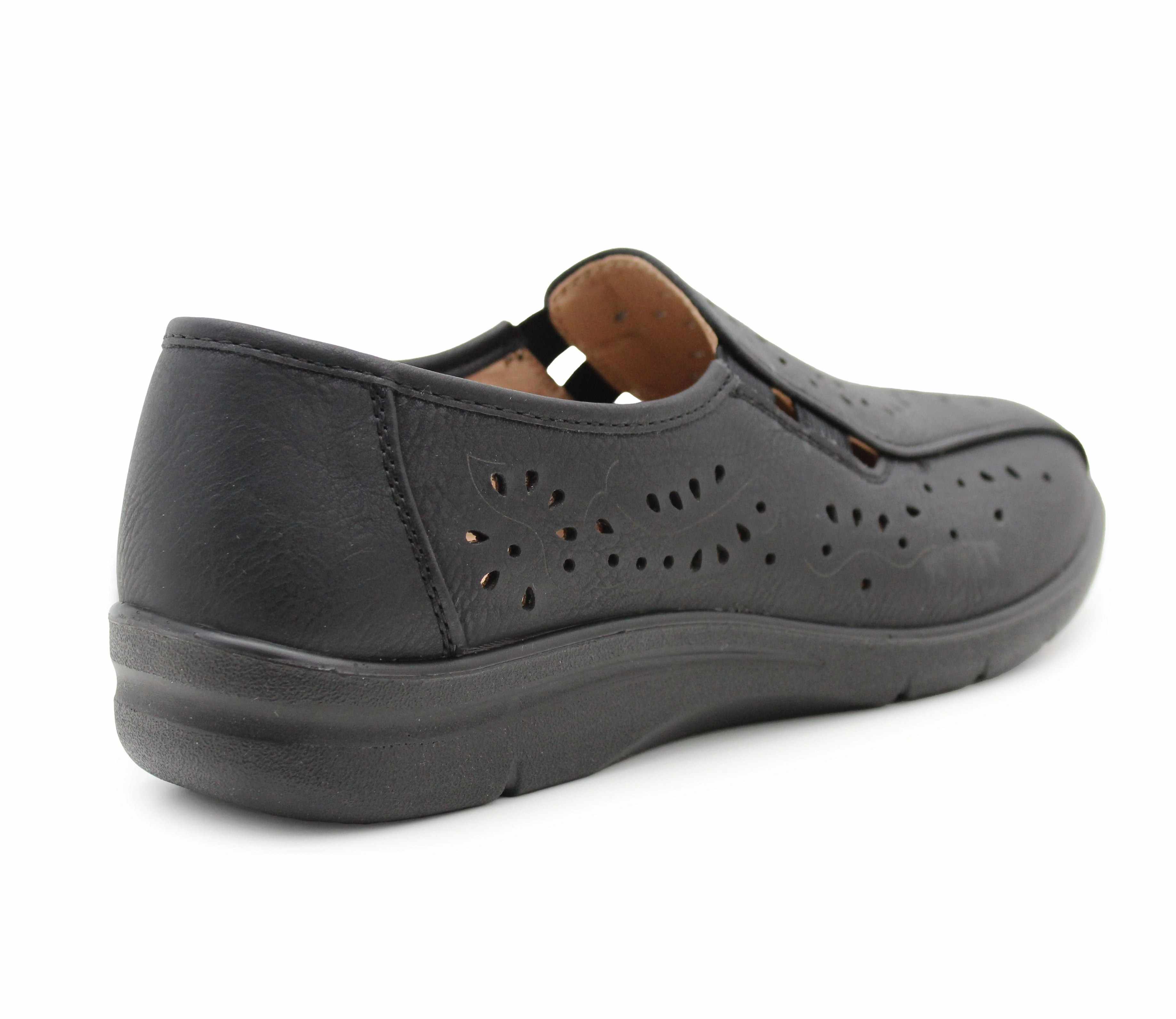 Slip-on Loafers Womens Slip On Elastic Loafers Flat Ladies Casual Breathable Office Nurse Pumps Shoes Black