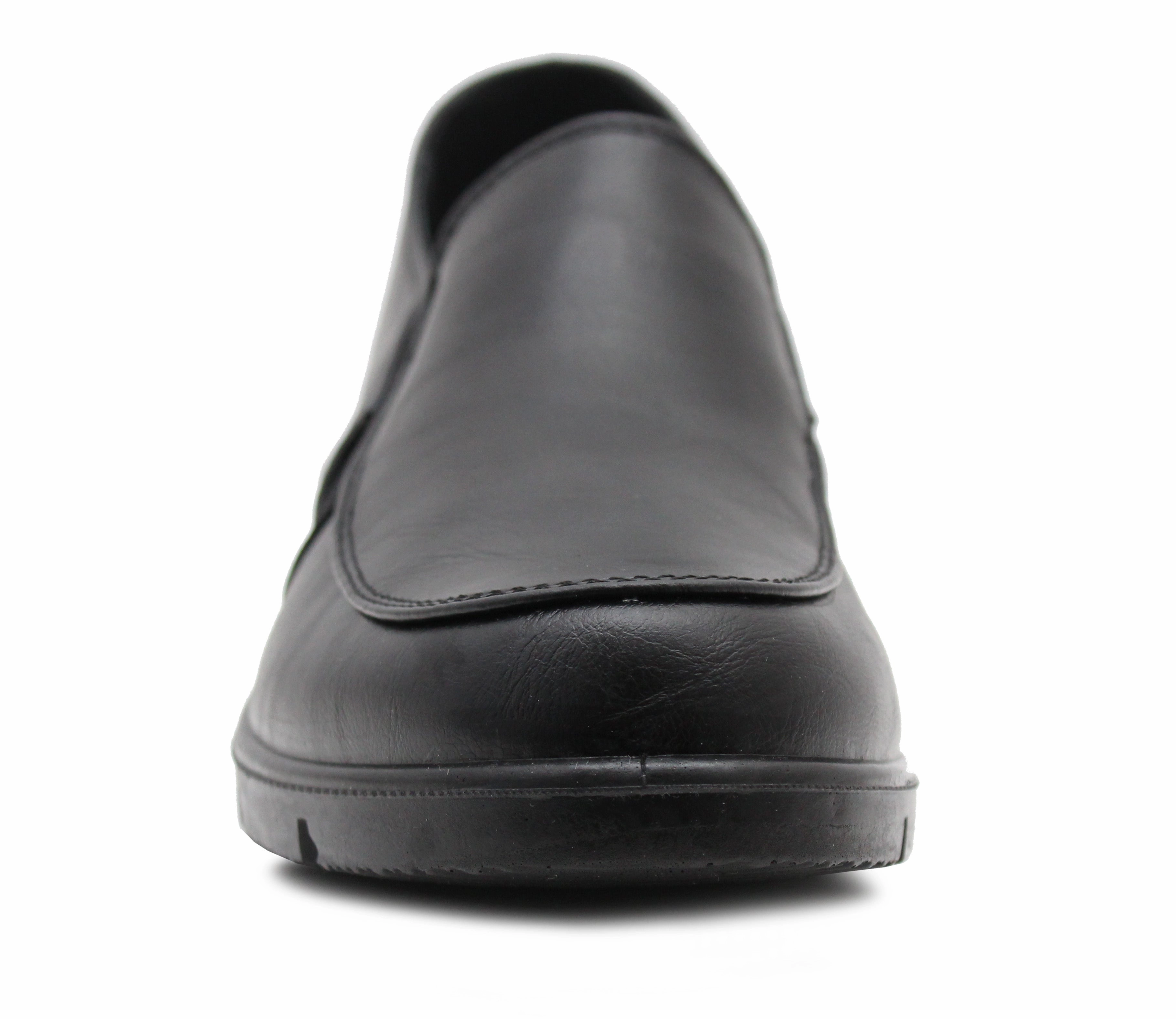 Womens Slip On Loafers Black PU Ladies Casual Smart Twin Gusset Low Wedge Flat Office Moccasin Pumps Shoes Fringe Loafers