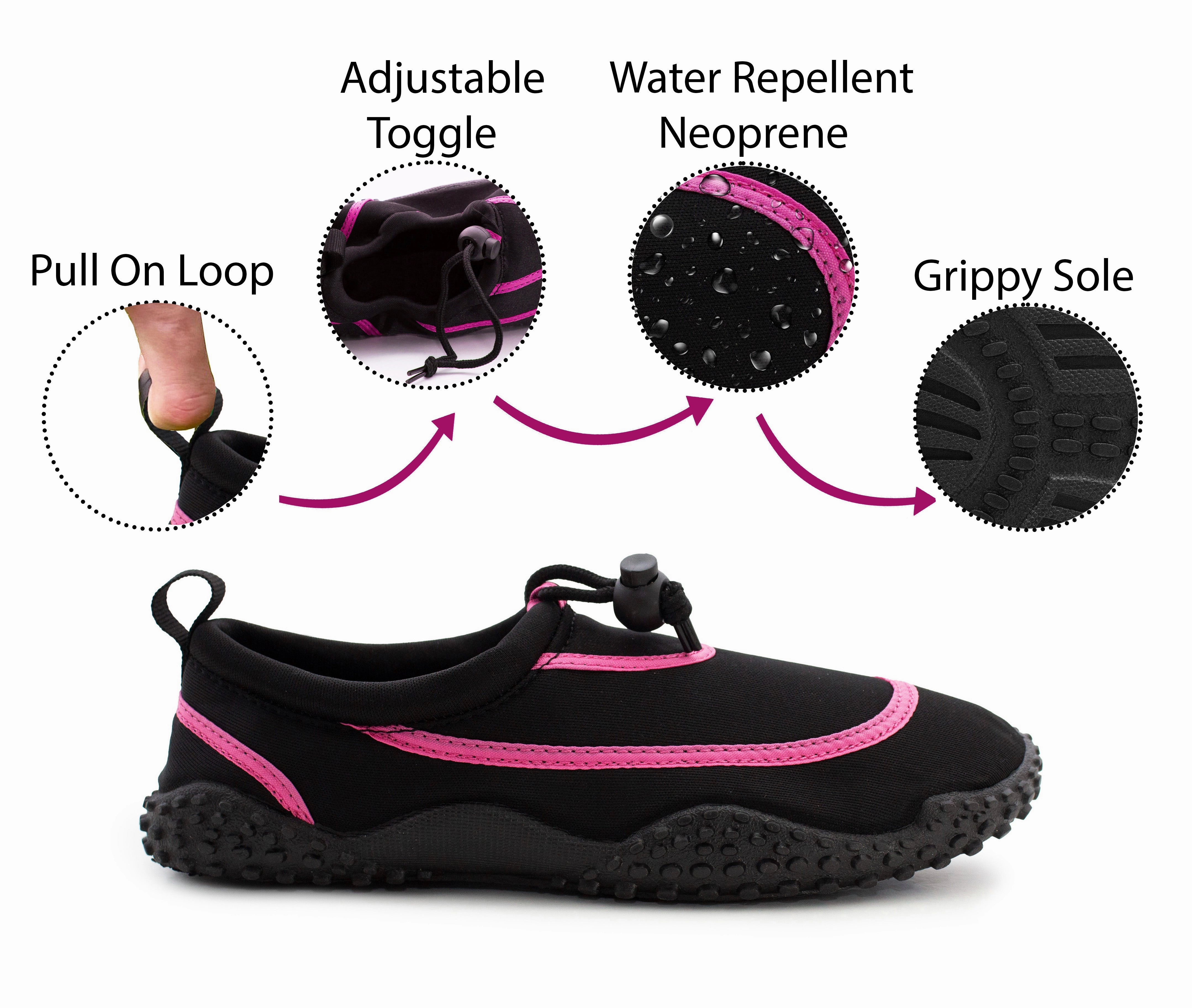 Womens Wet Shoes Wetsuit Water Socks Aqua Sports Adjustable Toggle Sea Beach Ladies Pool Side Swimming Surf Quick Dry Shoes Panorama Low Hiking Shoes