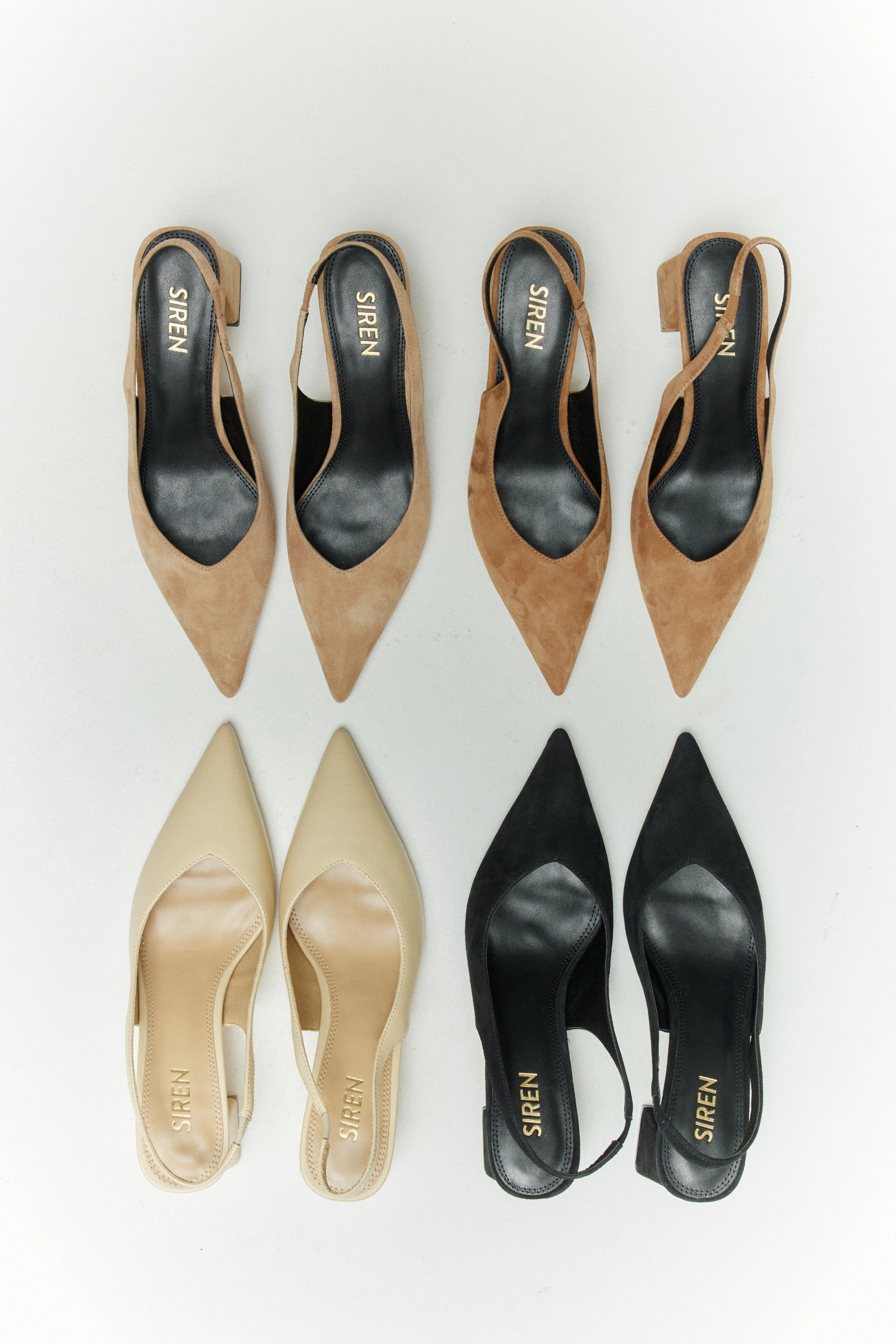 Yankee Slingback Block Heel - Custard Yellow Leather High Heel Types