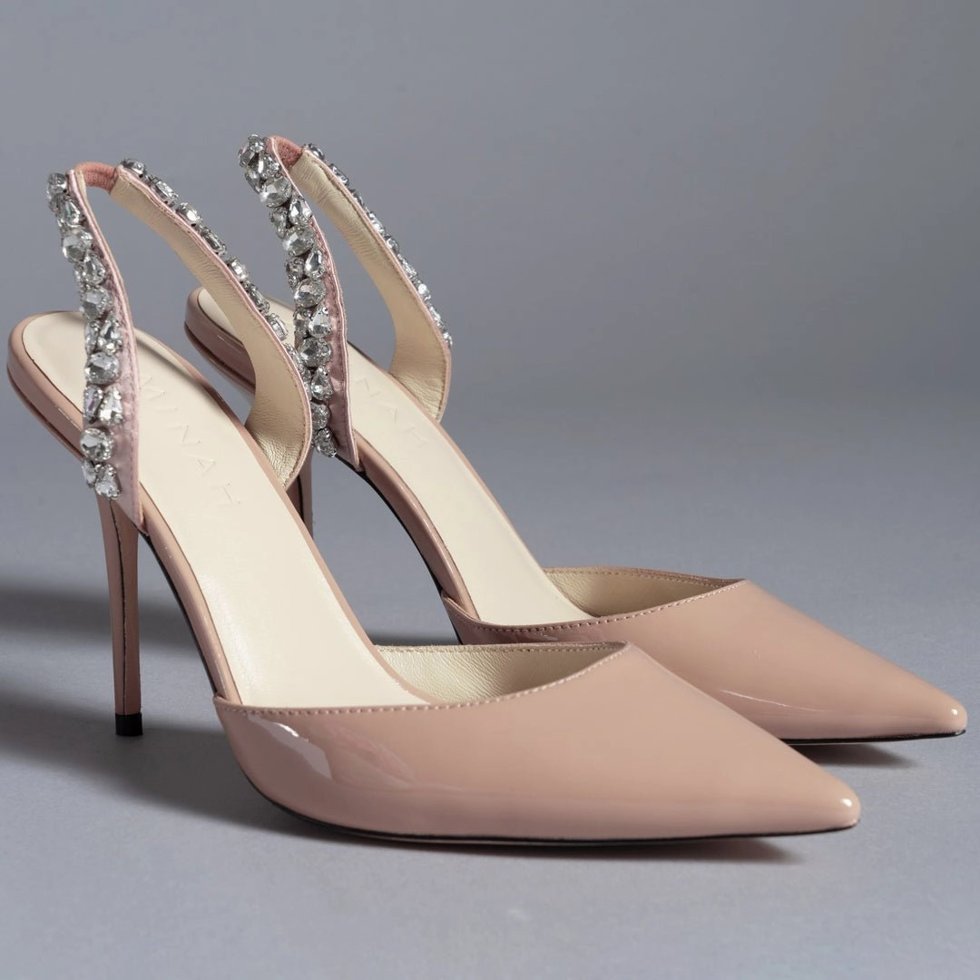 Leather High Heel Mules SOLEIL SLINGBACK TAN KITTEN