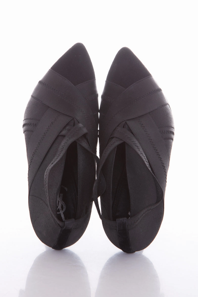 YSL Black Suede & Elastic Bandage Heels SZ 38 Newest High Heels
