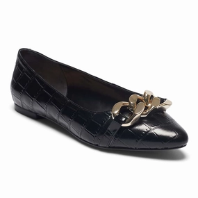 Best Everyday Shoes For Flat Feet Lacey Flat in Black Croc Leather